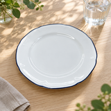 Luhpar Ceramic Dinner Plate White with Blue Rim - 26.8 cm