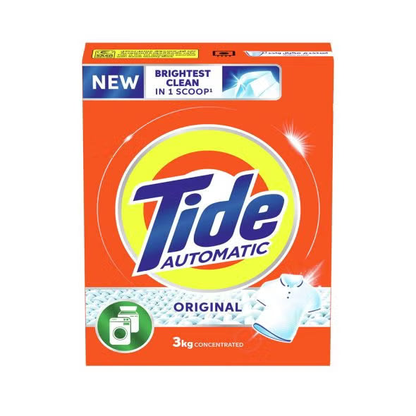 Tide Original Automatic Antibacterial Detergent Powder 3kg – Advanced Stain Removal Formula