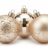 Plastic Christmas Décor Balls 24 Piece Set Champagne gold - 8cm