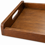 Luhpar Rectangular Wooden Serving Tray with Cutout Handles - 42×28cm