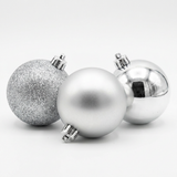 Plastic Christmas Décor Balls 6-Piece Set Silver - 8cm