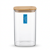 HappySmile Glass Storage Jar with Bamboo Lid - 20cm