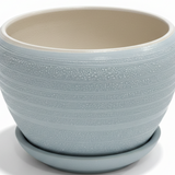 Ceramic Vase with Base Light Blue - 10×12cm