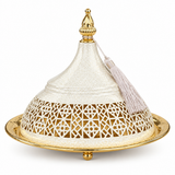Metal Tajine with Decorative Lid Cream & Gold - 25×20cm