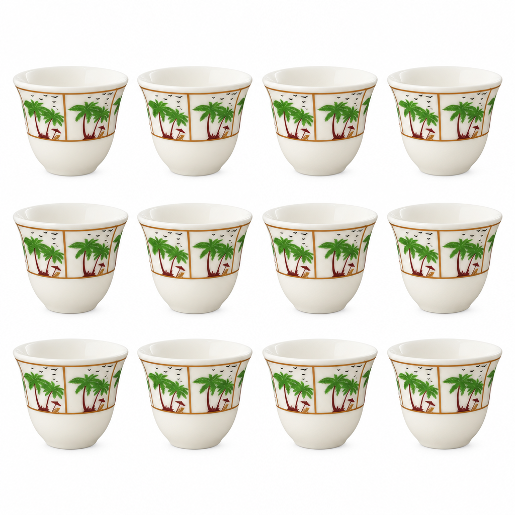 12-Piece Ceramic Cawa Cup Set - 80ml
