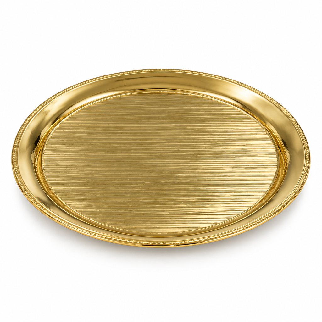 Metal Tajine with Decorative Lid Cream & Gold - 25×20cm