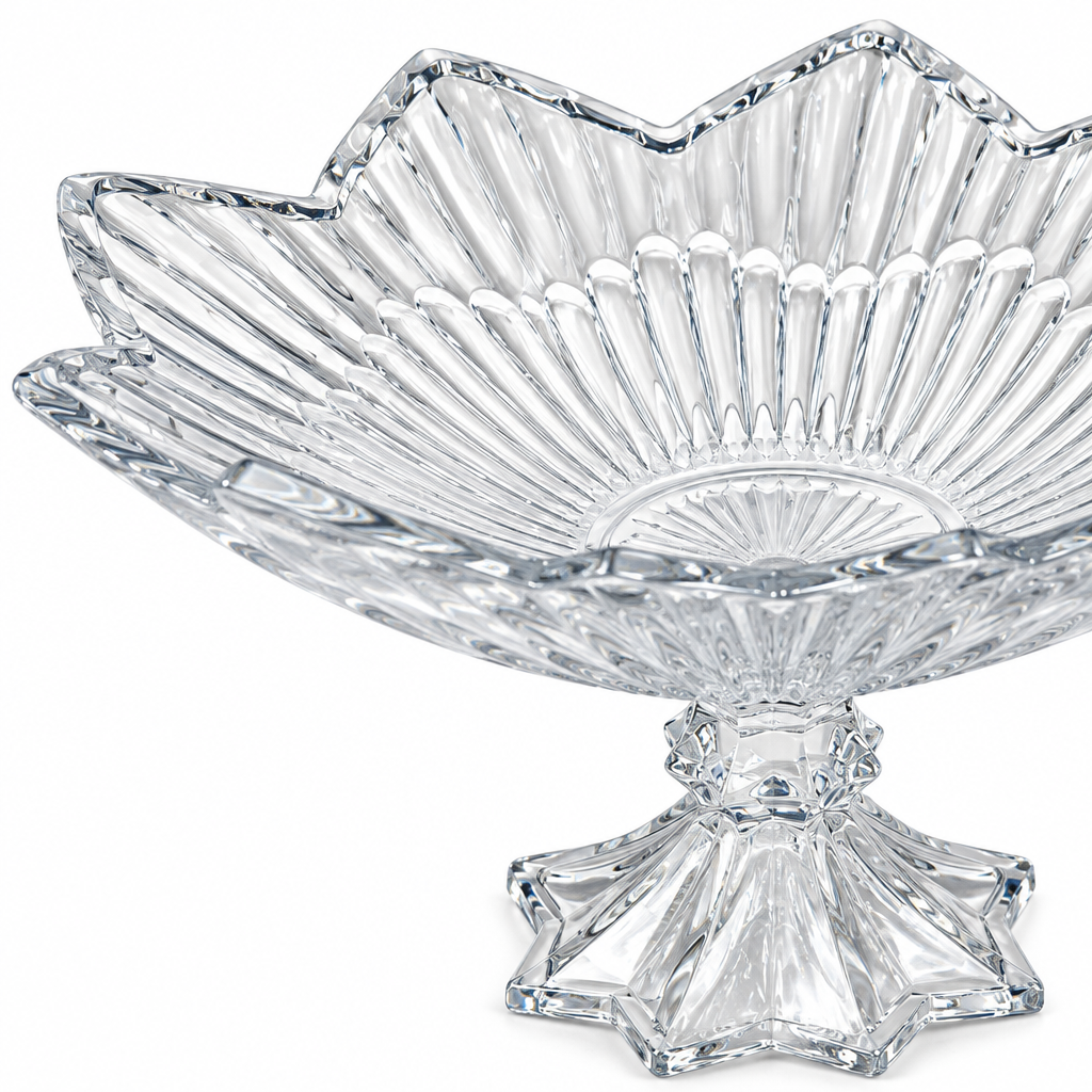 MEW Clear Glass Footed Fruit Bowl - 30×18cm