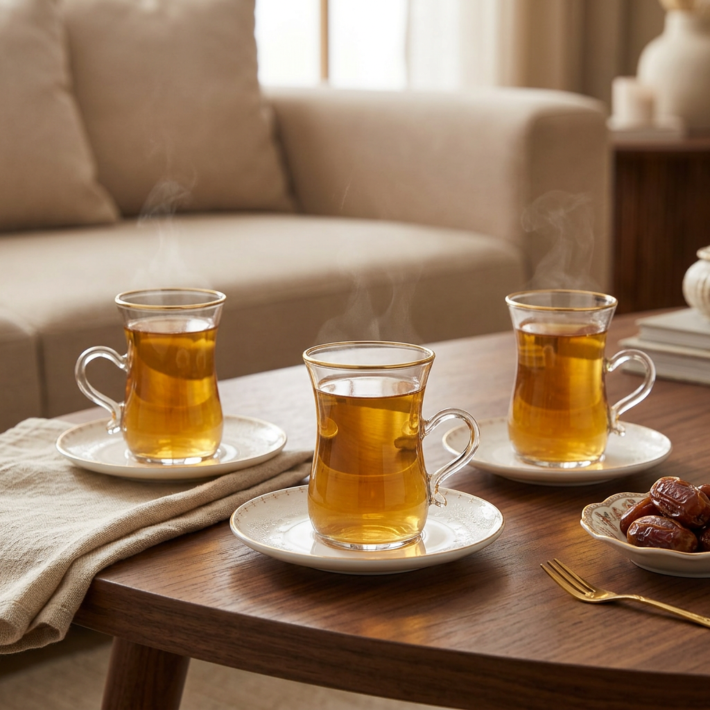 ABL Glass & Ceramic Cup and Saucer 12 Piece Set - 120ml