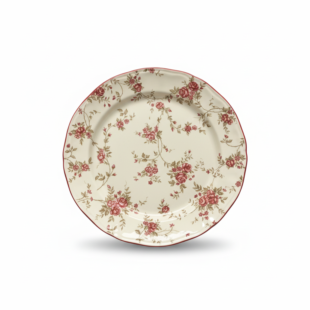 Legend Floral Ceramic Chop Plate Cream - 12.1 Inch