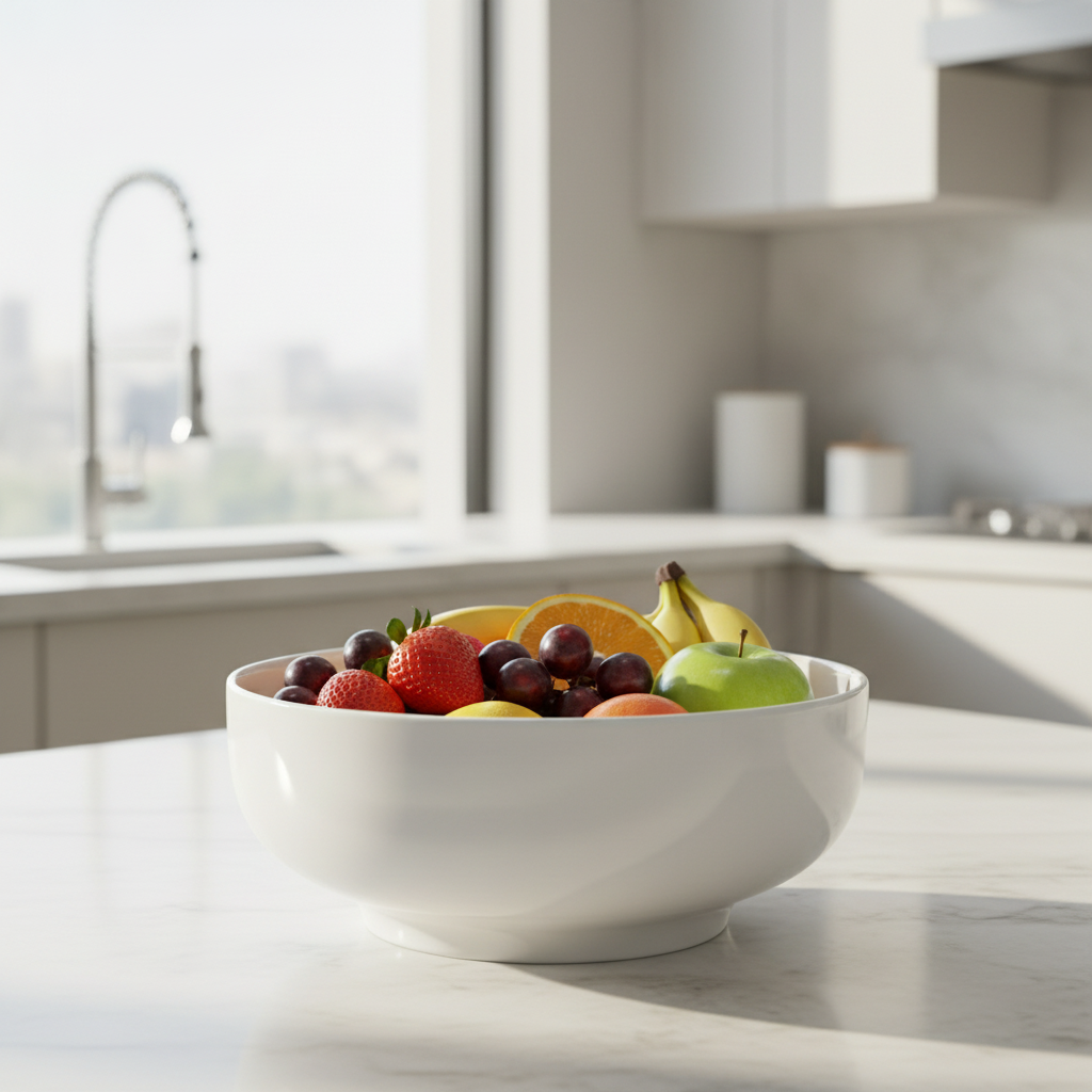 White Ceramic Serving Bowl - 10.5 Inch