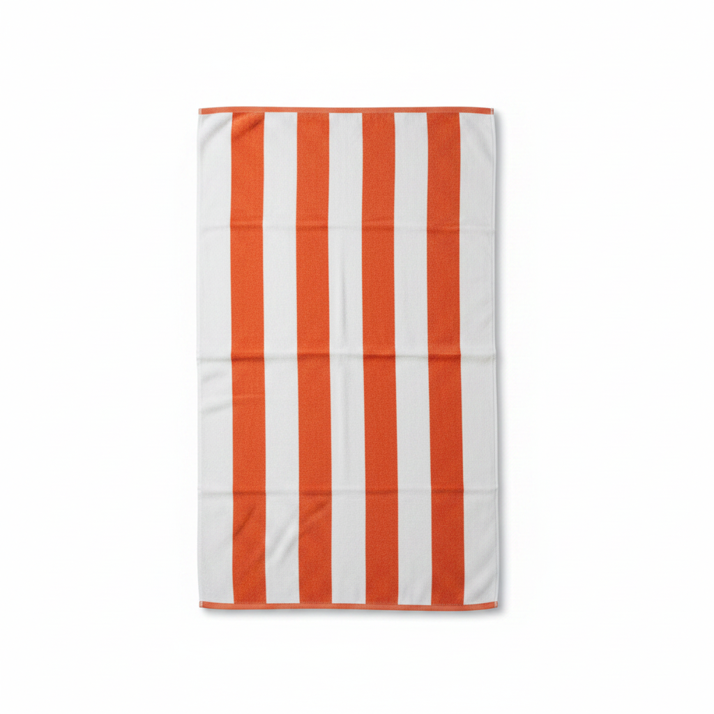 BTC Bath Towel Orange & White Striped - 70×140cm