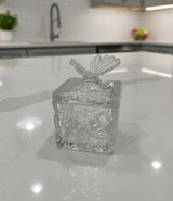 AKDC Glass Candy Pot – 7×7 cm Clear Glass Jar, Ideal for Candy, Dry Fruits, or Decorative Display