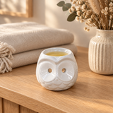 Ceramic Owl Oil Burner White  –  6cm