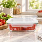 Glass Food Storage Container with Lid - 1520ml
