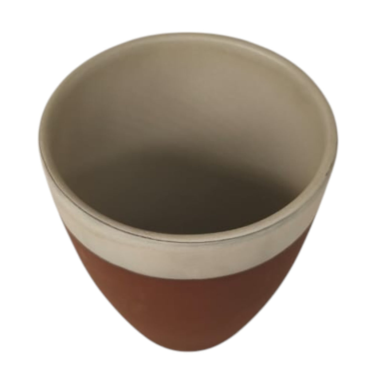 Maria Terracotta Clay Tea Coffee Cup-8cmX9cm-FloralWhite&Clay