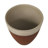 Maria Terracotta Clay Tea Coffee Cup-8cmX9cm-FloralWhite&Clay