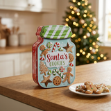 Metal Christmas Candy Box with Santa’s Cookies Design - 15×10cm