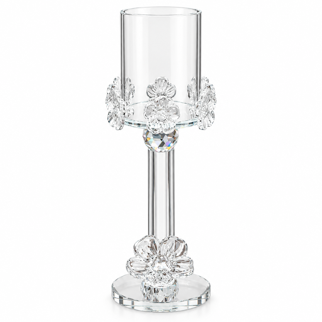 Crystal Floral Candle Holder - 24x6cm