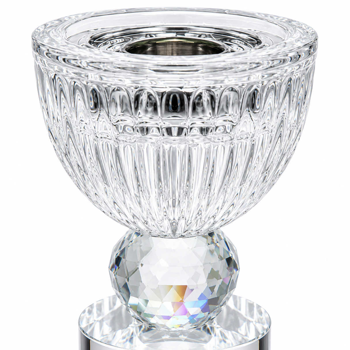 Clear Crystal Glass Incense Burner – 15×6 cm
