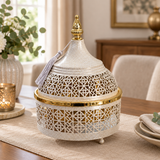 طاجن معدني ذهبي وكريمي - 20×25 سم