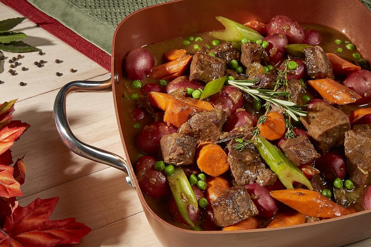 COPPER CHEF 4pc Square Casserole Set