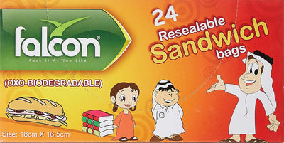 Falcon Kidz Zipper Bags 180 x 165 mm, 24 Bags