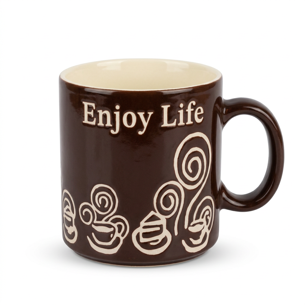 Royalford Ceramic Mug Dark Brown with Cream - 260ml