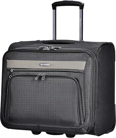 Eminent V135-17 Water-Repellent Multi-Compartment Unisex Pilot Case Trolley for Office & Business Travel – Black