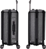 Eminent KK50B Alfred 20-Inch Hard Shell Cabin Luggage with Front-Loading Laptop Access, Dual-Side TSA Lock & USB Port – Brushed Black