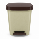 Esqube Plastic Pedal Dust Bin Beige & Brown - 48×38cm