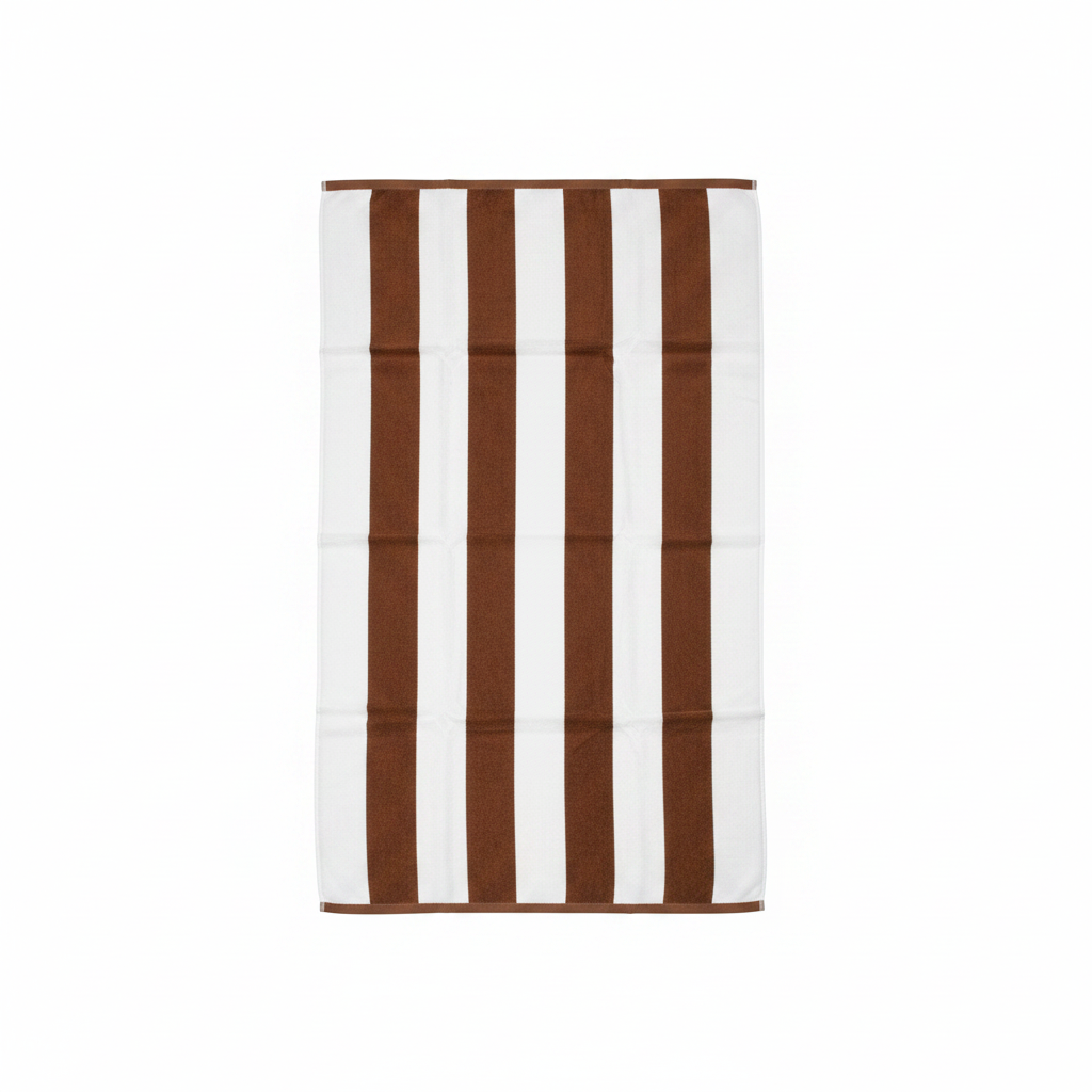 BTC Bath Towel Brown & White Striped - 70×140cm