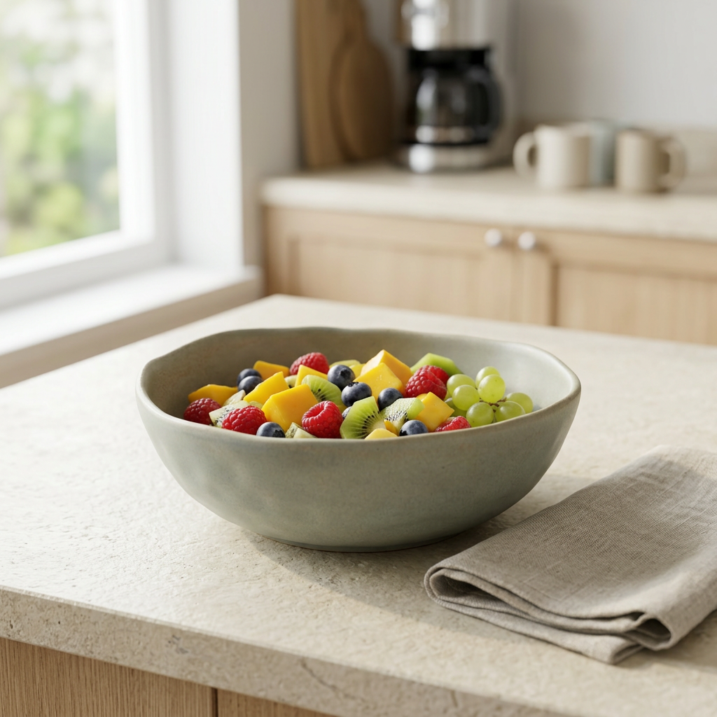 Ceramic Bowl with Wavy Rim – 19cm