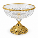 Metal and Clear Glass Footed Fruit Bowl Gold - 20×25cm