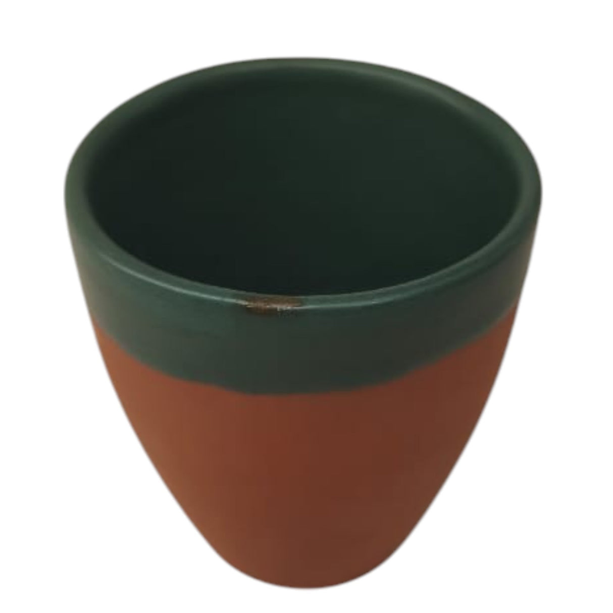 Maria Terracotta Clay Tea Coffee Cup-8cmX9cm-Green&Clay