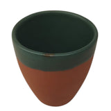 Maria Terracotta Clay Tea Coffee Cup-8cmX9cm-Green&Clay