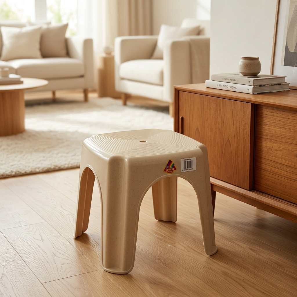 Family Plastic Stool Beige - 20×25cm
