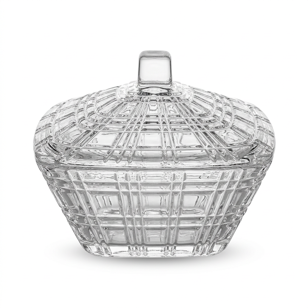 Deli Glass Sugar Pot with Lid – 12cm