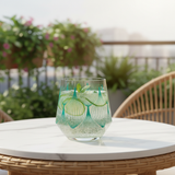 Teal Botanical Pattern Acrylic Tumbler - 400ml