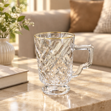 Textured Glass Mug with Gold-Coloured Rim – 250ml