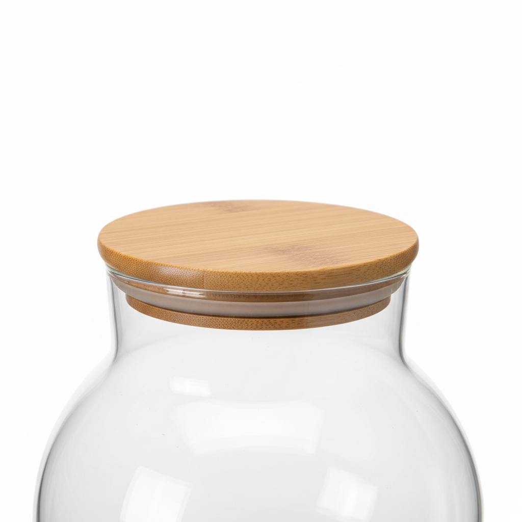 Glass Jar with Natural Bamboo Lid - 350ml