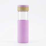 Glass Water Bottle with Silicone Cover Lavender - 1 Litre