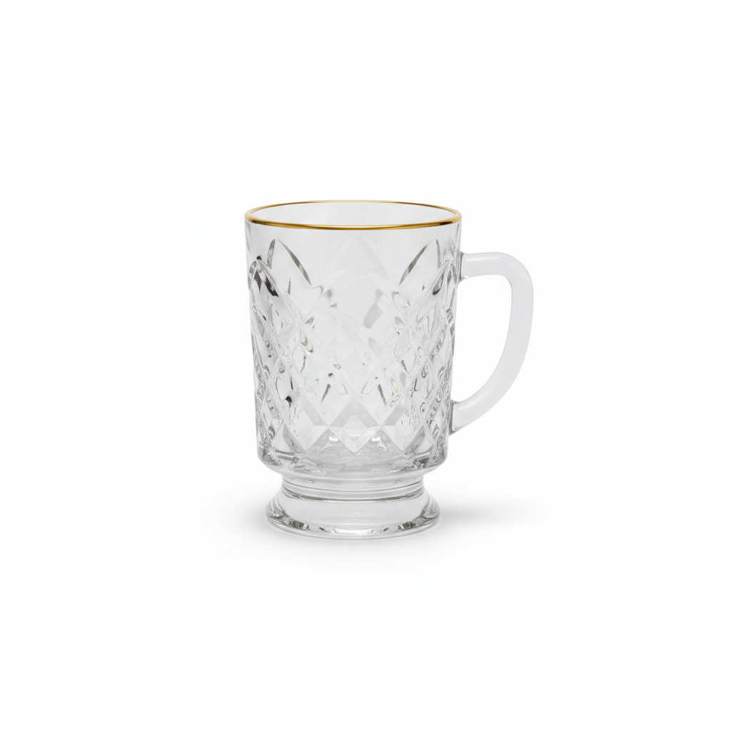 Faceted Glass Mug - 300ml