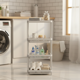 Plastic 3-Tier Storage Rack Light Grey - 80×32×22cm
