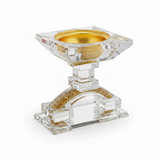 Clear Glass Incense Burner with Gold Detail - 13×13cm