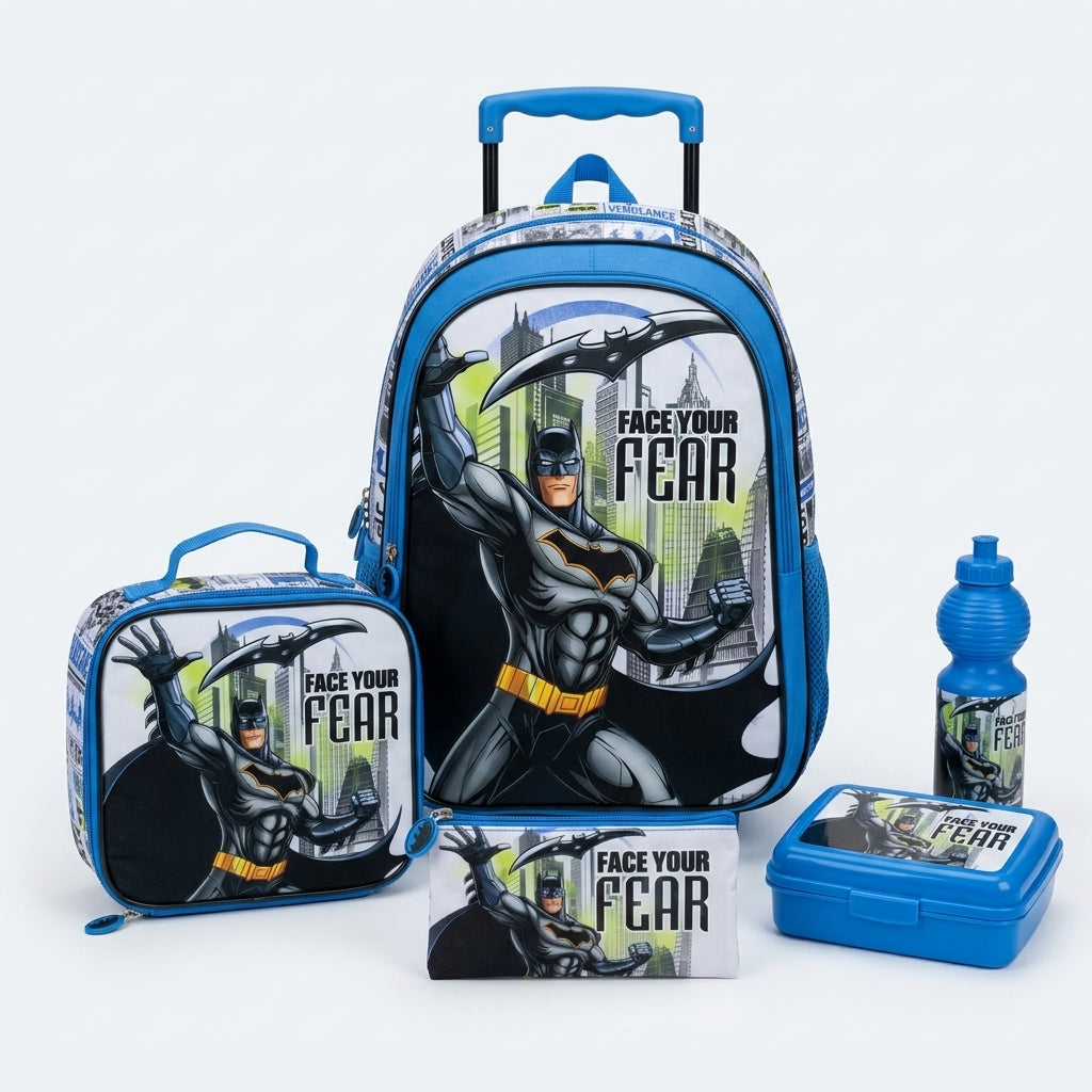 Batman "Face Your Fear" 5-in-1 18-Inch School Trolley Set