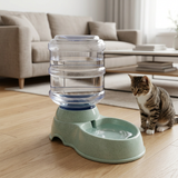 Plastic Pet Water Feeder with Clear Reservoir Sage Green - 30×30cm