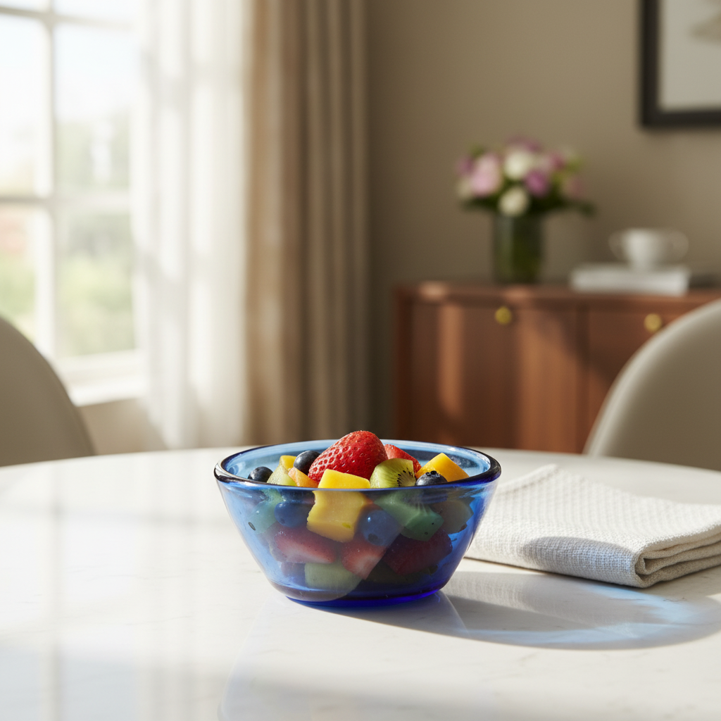 Borosil Tinted Glass Bowl Blue - 3.5 Inch