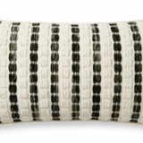 Rectangular Striped Cushion Cream & Dark Green - 30×70cm