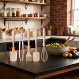 Yuniverse 5-Piece Silicone & Wooden Kitchen Tools Set Beige