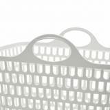 Plastic Laundry Basket with Handles – 53×47×25cm - Pink / White / Grey